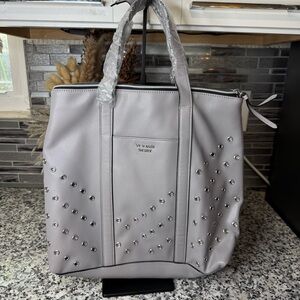 Victoria's Secret NWOT Stylish Gray Studded Tote Bag / Backpack